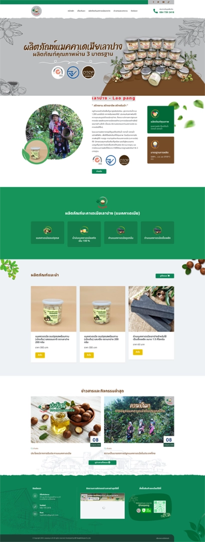 รับทำเว็บไซต์ขายของ โชว์สินค้าเว็บไซต์บริษัท - ตัวอย่างหน้าหลักลูกค้าของเรา เลาปาง Laopang Co.,Ltd.